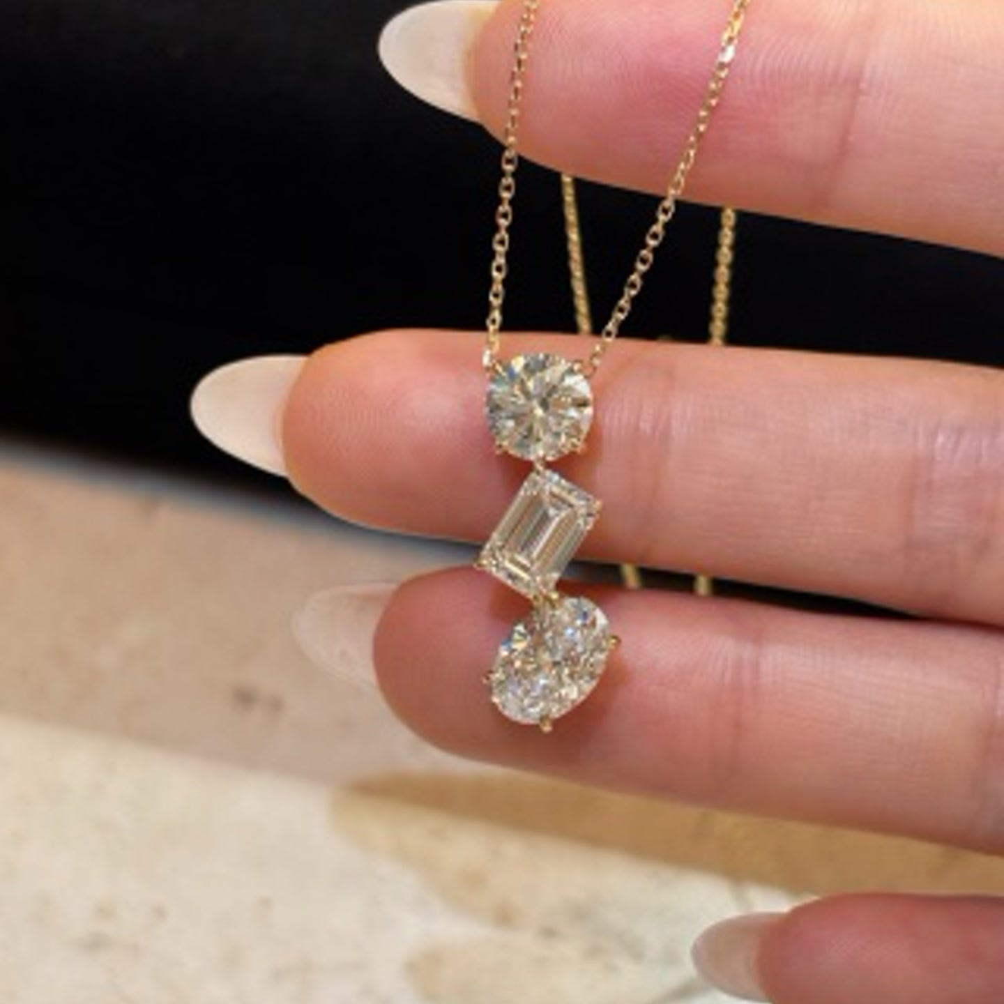 3.21ct 18K Gold Lab-Grown Diamond Necklace — product photo 1 of 1