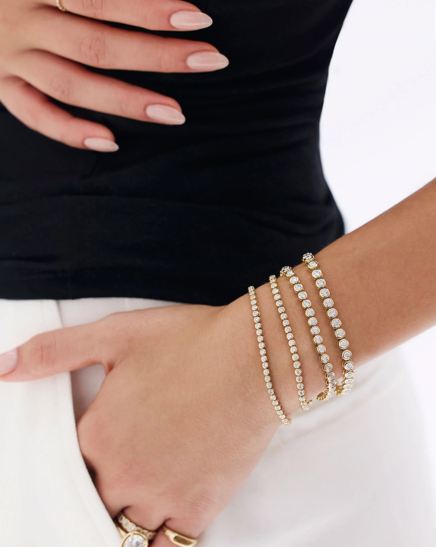 Bubble Bezel Lab-Grown Diamond Tennis Bracelet — product photo 2 of 6