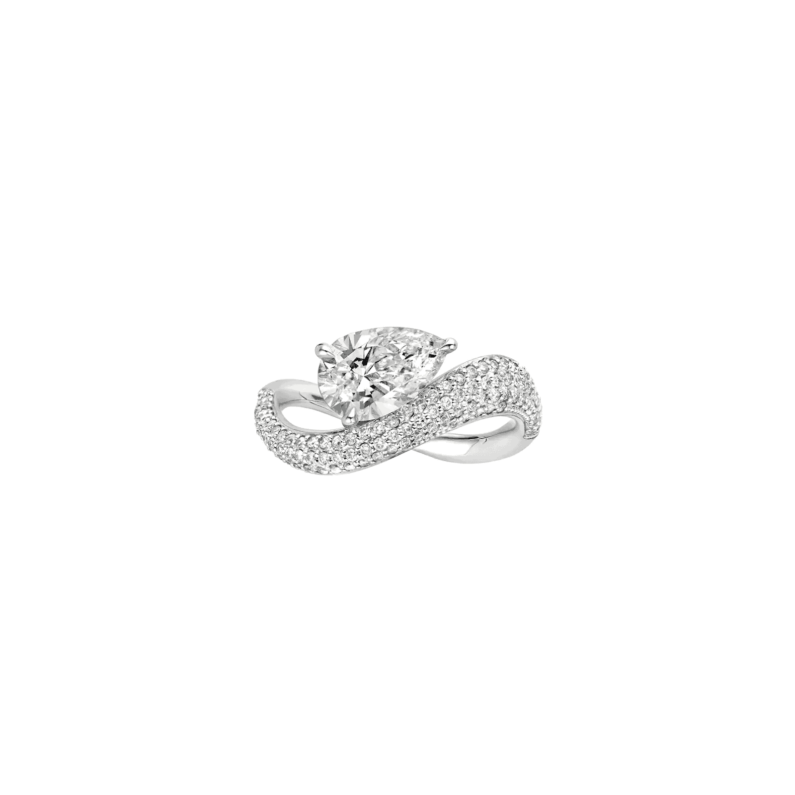 Luxury Pear-Cut Lab-Grown Diamond Ring with Pave Band — product photo 5 of 5