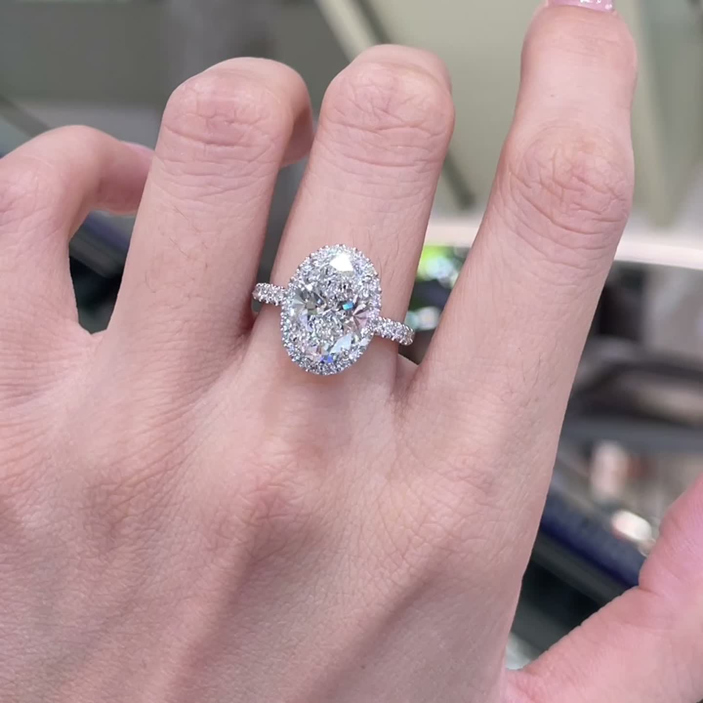 3.10ct Oval Halo Diamond Ring — product photo 4 of 4