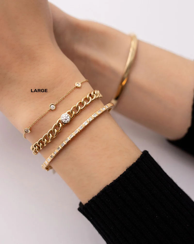 Large Lab-Grown Diamond Bezel Station Bracelet — product photo 3 of 6