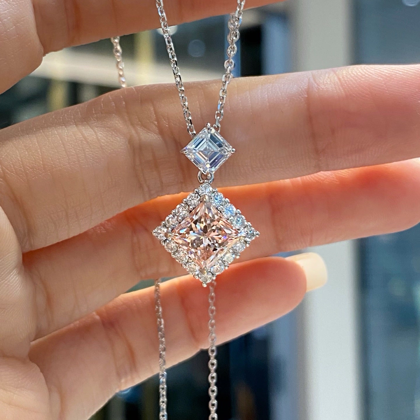 Roselle Pink Diamond Necklace — product photo 4 of 4