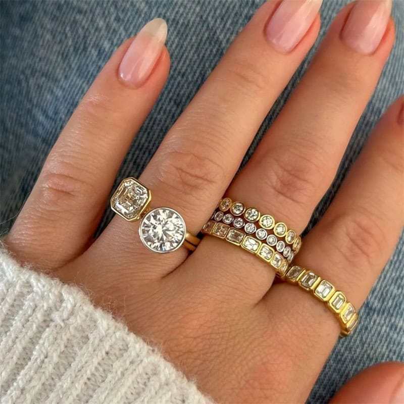 Bubble Tennis Round Bezel Lab-Grown Diamond Eternity Band — product photo 4 of 6