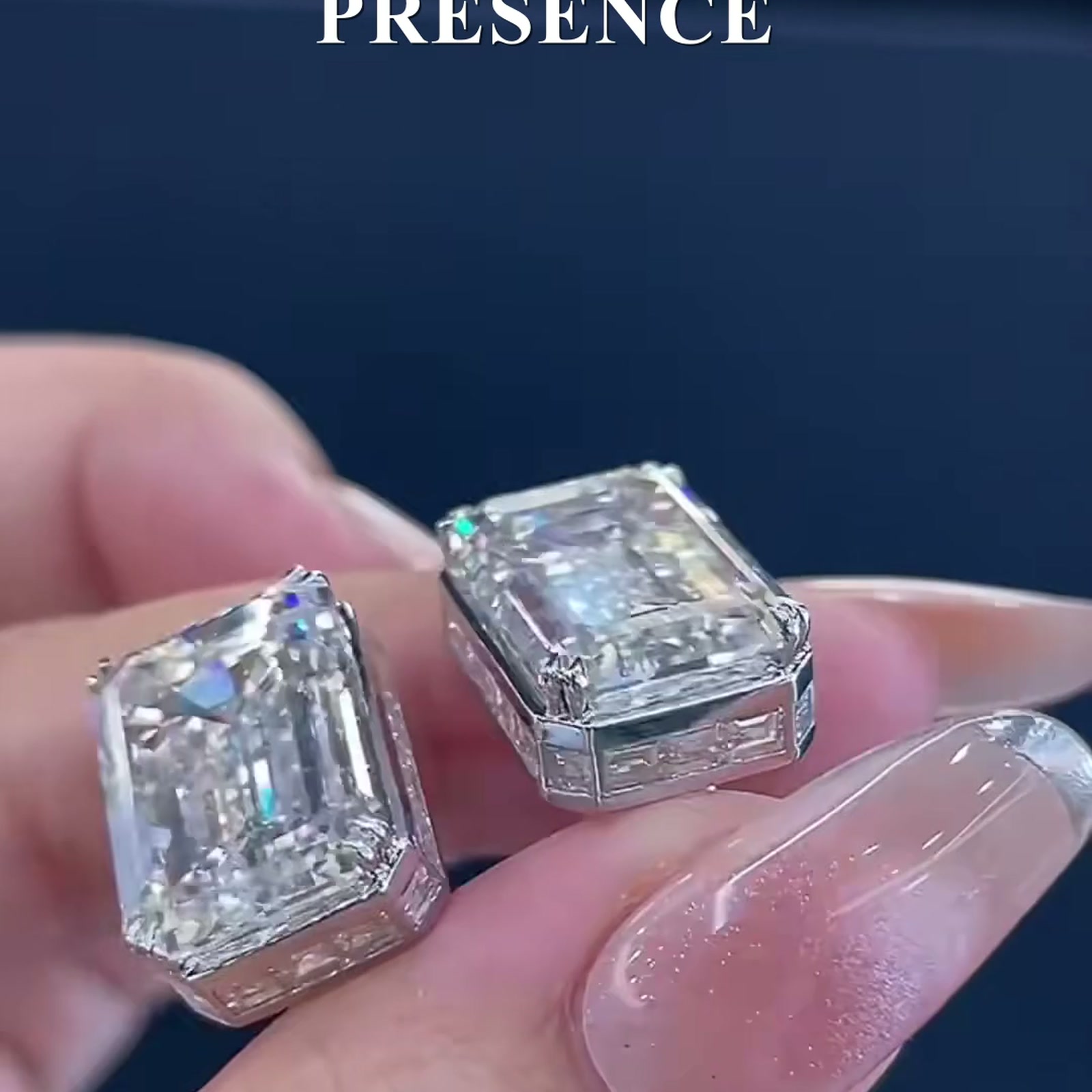 Emerald-Cut Lab-Grown Diamond Statement Earrings — product photo 4 of 4