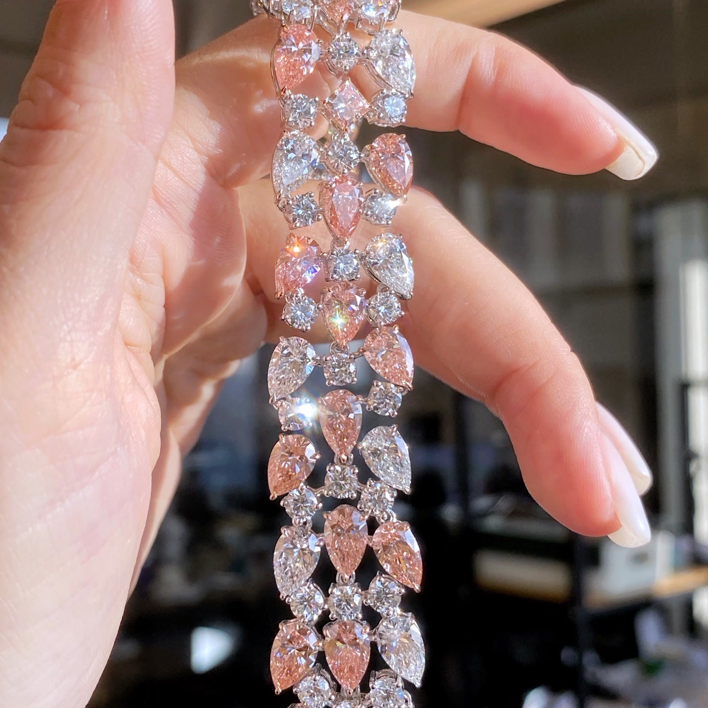 Rosaria Pink and White Diamond Bracelet — product photo 2 of 4