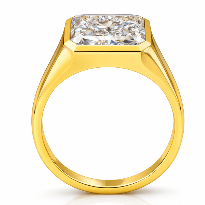 Old Money Radiant Cut Lab Diamond Signet Ring – Bezel Set Statement — product photo 6 of 6