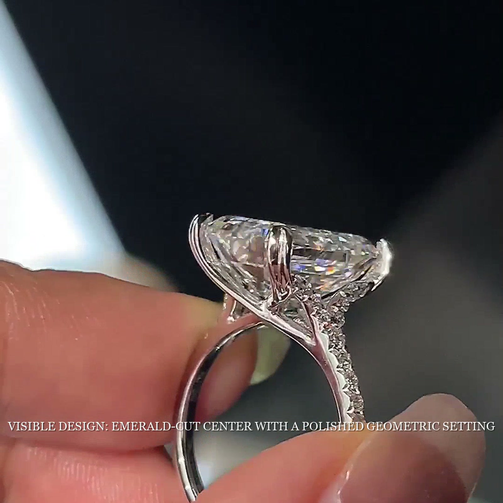 Emerald-Cut Lab-Grown Diamond Split-Shank Ring — product photo 3 of 4