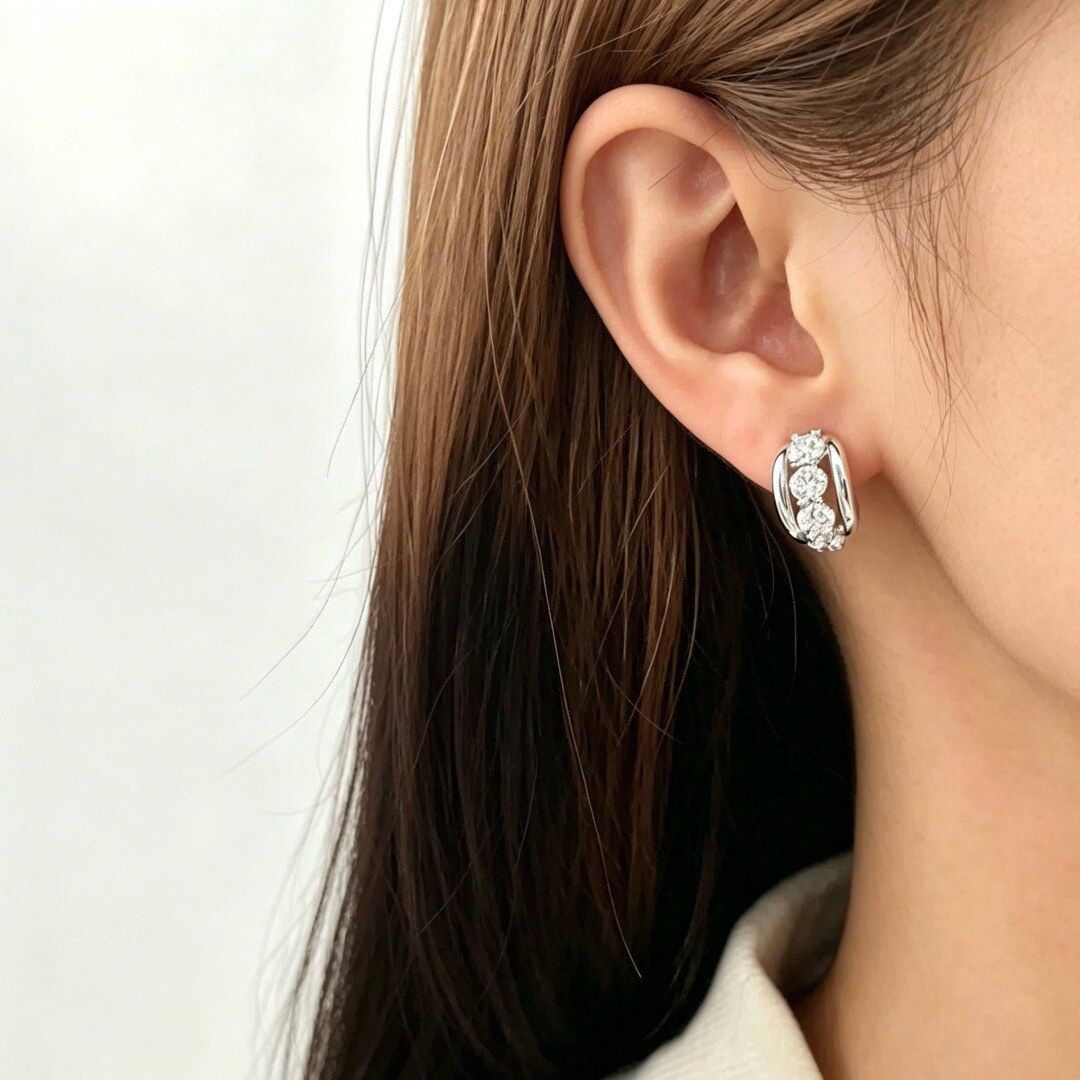 Colette Lab Diamond Huggie Earrings — product photo 3 of 6