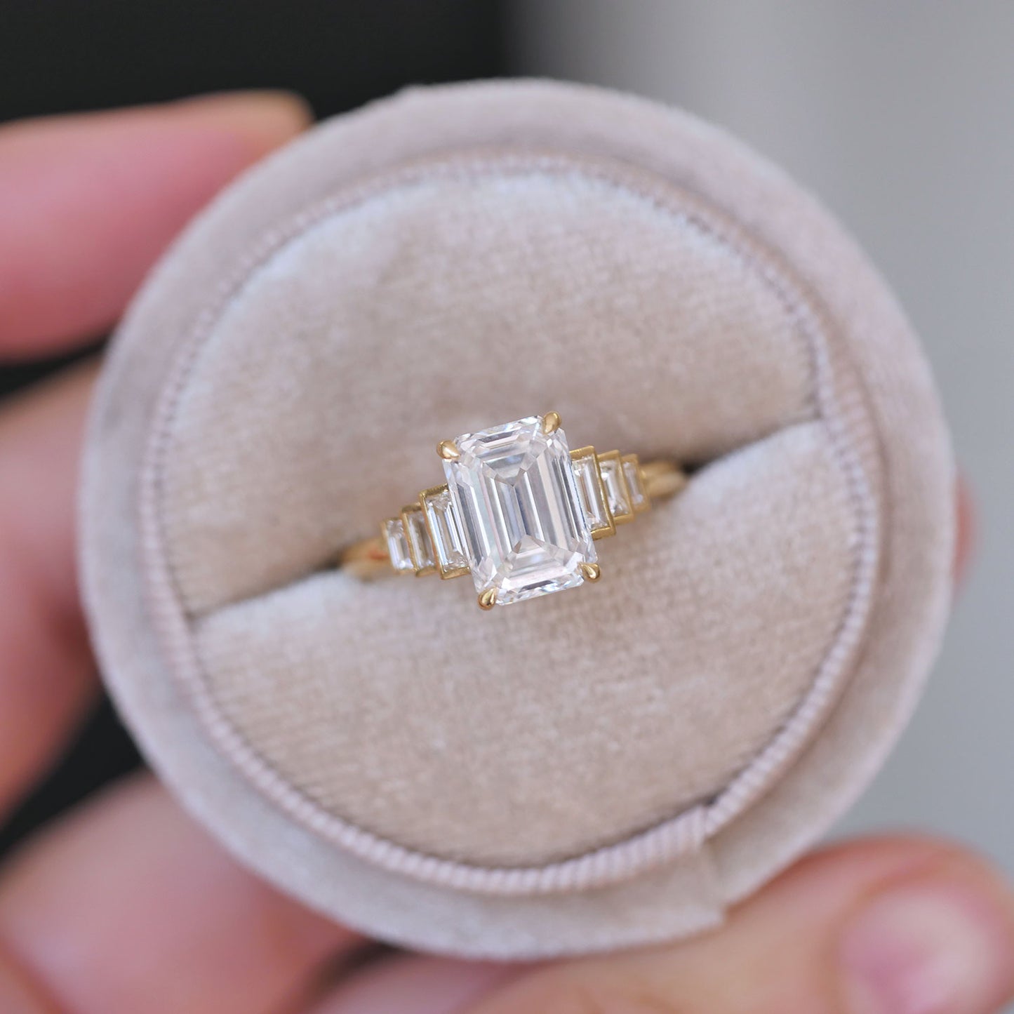 Mirror Emerald Cut Lab-Grown Diamond Engagement Ring — product photo 5 of 6