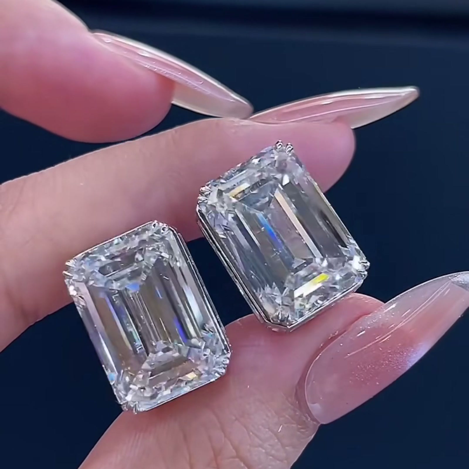 Emerald-Cut Lab-Grown Diamond Statement Earrings — product photo 1 of 4