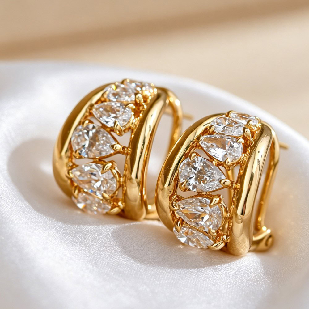 Seraphina Lab-Grown Diamond Hoop Earrings | Gradient Teardrop Cut — product photo 2 of 6