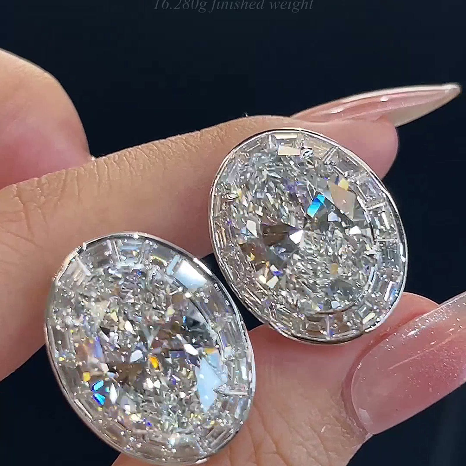 Oval Lab-Grown Diamond Drop Earrings — product photo 4 of 4
