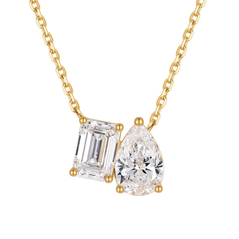Toi et Moi Lab-Grown Diamond Necklace | Pear and Emerald Cut — product photo 1 of 6