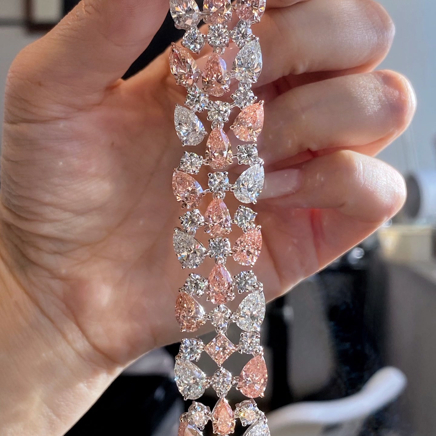 Rosaria Pink and White Diamond Bracelet — product photo 3 of 4