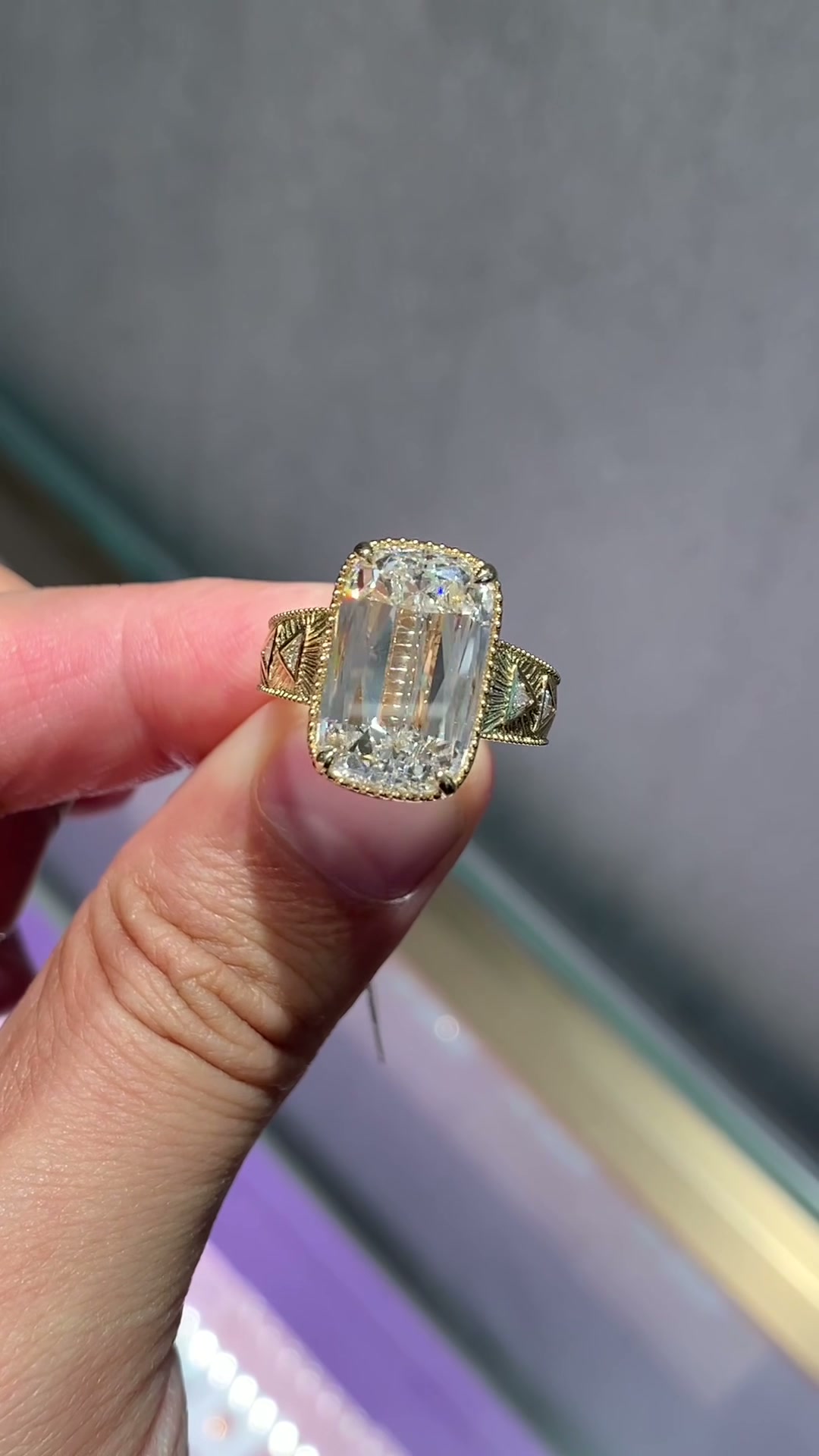 Eira Engraved Halo Ashoka-Cut Lab-Grown Diamond Ring — product photo 2 of 2