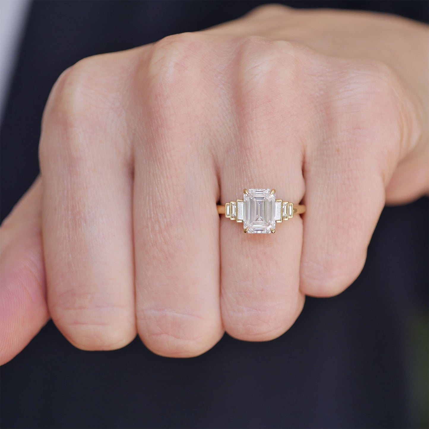 Mirror Emerald Cut Lab-Grown Diamond Engagement Ring — product photo 3 of 6