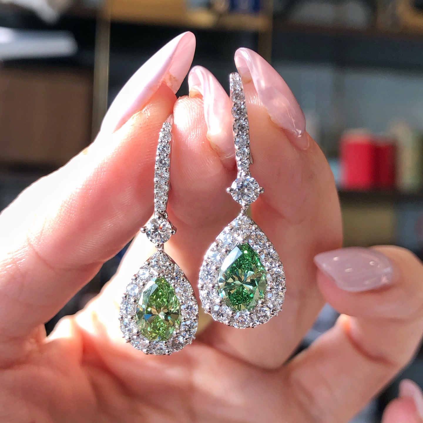 Verdean Green Diamond Earrings — product photo 3 of 4