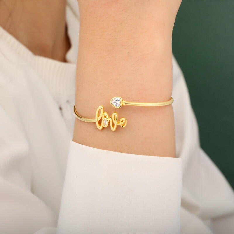 To Be Loved Open Heart Bangle Bracelet — product photo 5 of 6