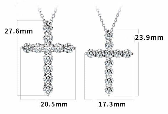 Luxury Cross Diamond Necklace White Gold — product photo 3 of 6