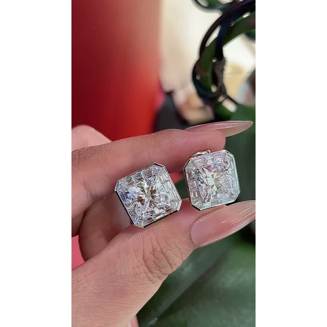 Evelyn Cushion Diamond Hoop Earrings — product photo 2 of 4