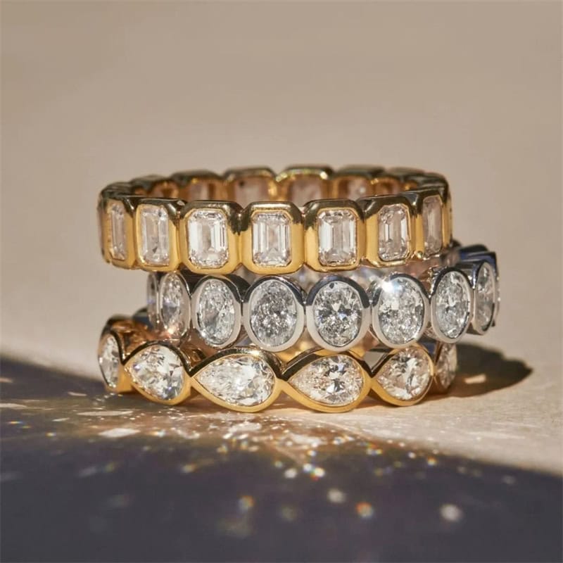 Pear Bezel Lab-Grown Diamond Eternity Band — product photo 2 of 6