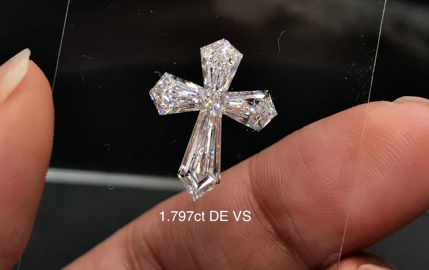 Custom Cross Lab-Grown Diamond | Bespoke Fancy Cut Diamond Design — product photo 3 of 6