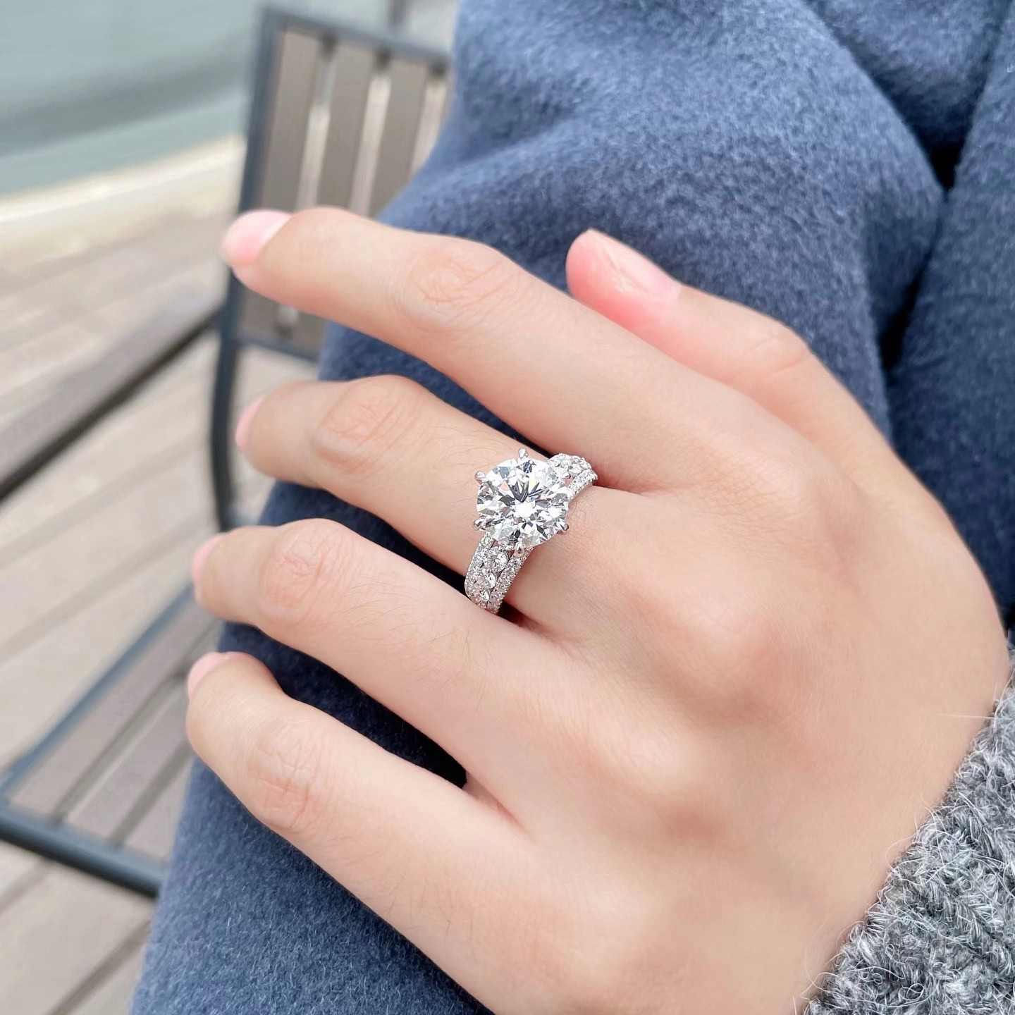 Celeste Royale Round Lab Diamond Engagement Ring — product photo 4 of 6