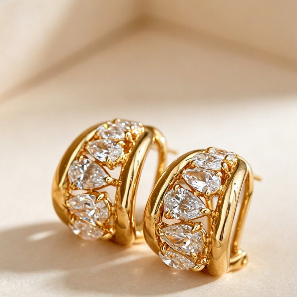 Seraphina Lab-Grown Diamond Hoop Earrings | Gradient Teardrop Cut — product photo 6 of 6