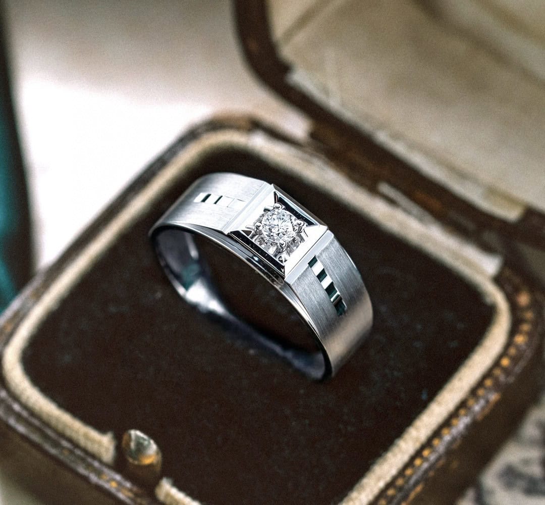 CNC02 Platinum Men’s Rings – CNC Crafted Heavyweight Luxury Diamond Ring — product photo 6 of 6