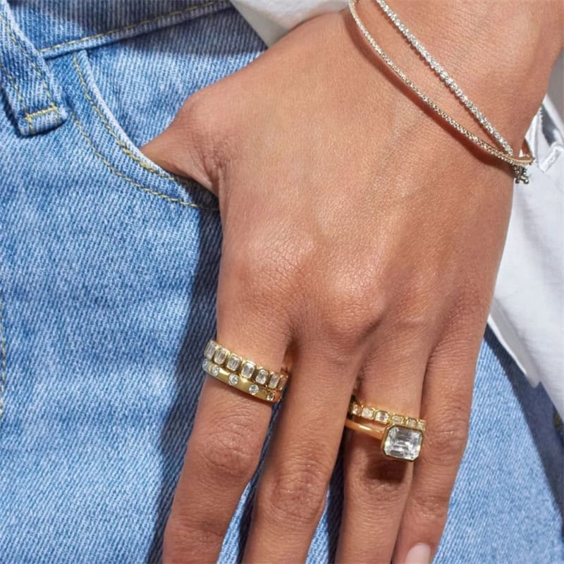 Bubble Tennis Round Bezel Lab-Grown Diamond Eternity Band — product photo 5 of 6