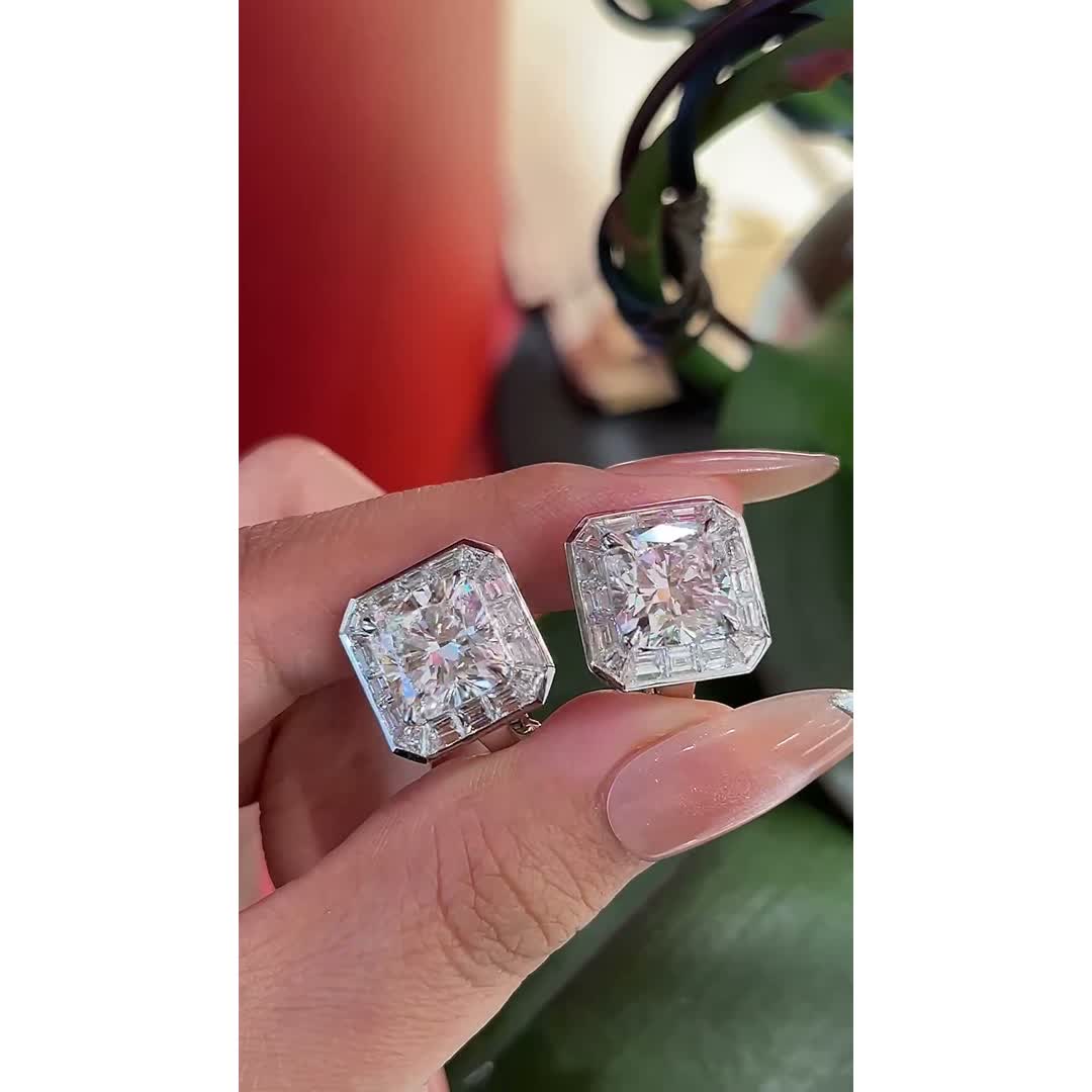Evelyn Cushion Diamond Hoop Earrings — product photo 1 of 4