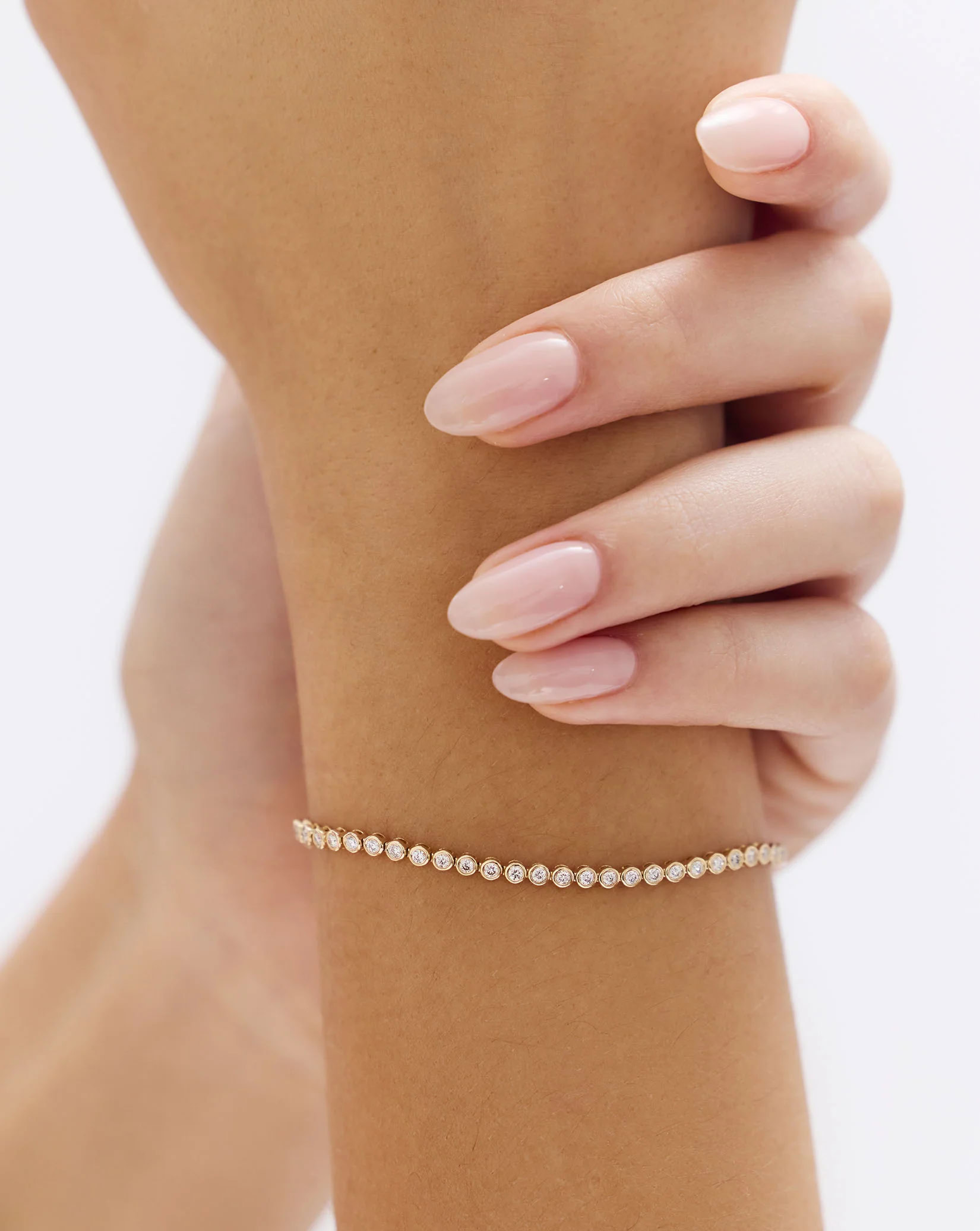 Bezel Mini Diamond Tennis Bracelet | Half Coverage Bubble Bracelet — product photo 5 of 6