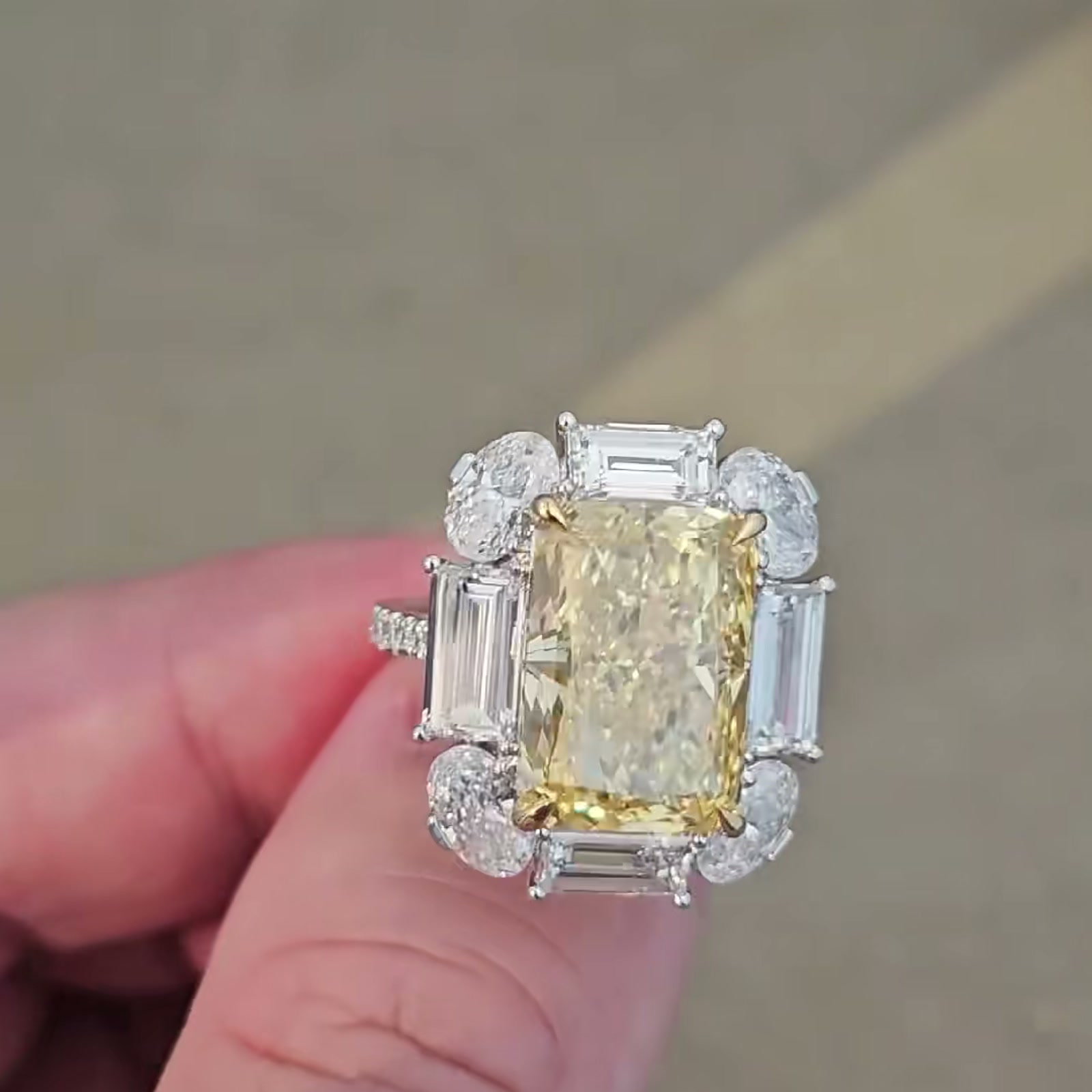 Solenne Elongated Yellow Diamond Ring — product photo 3 of 4