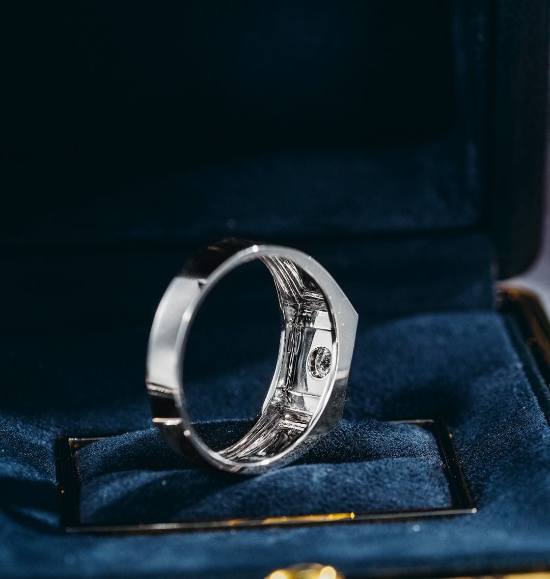 Architectural Platinum Men’s Lab-Grown Diamond Ring — product photo 5 of 6