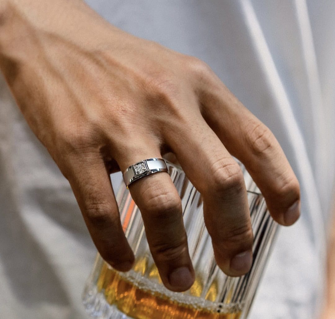 CNC08 Platinum Men’s Lab-Grown Diamond Ring — product photo 2 of 6