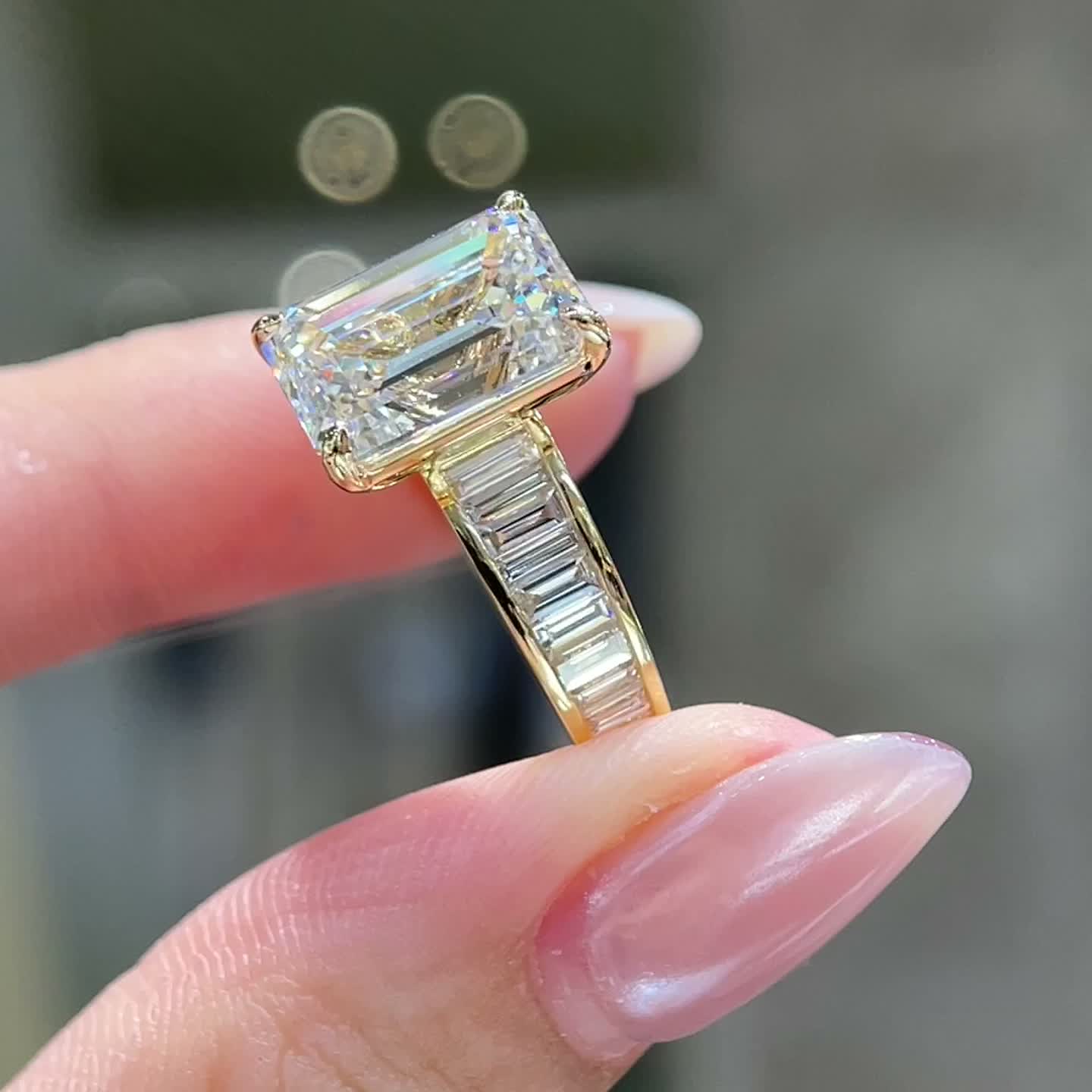5ct Emerald-Cut Diamond Ring — product photo 2 of 4