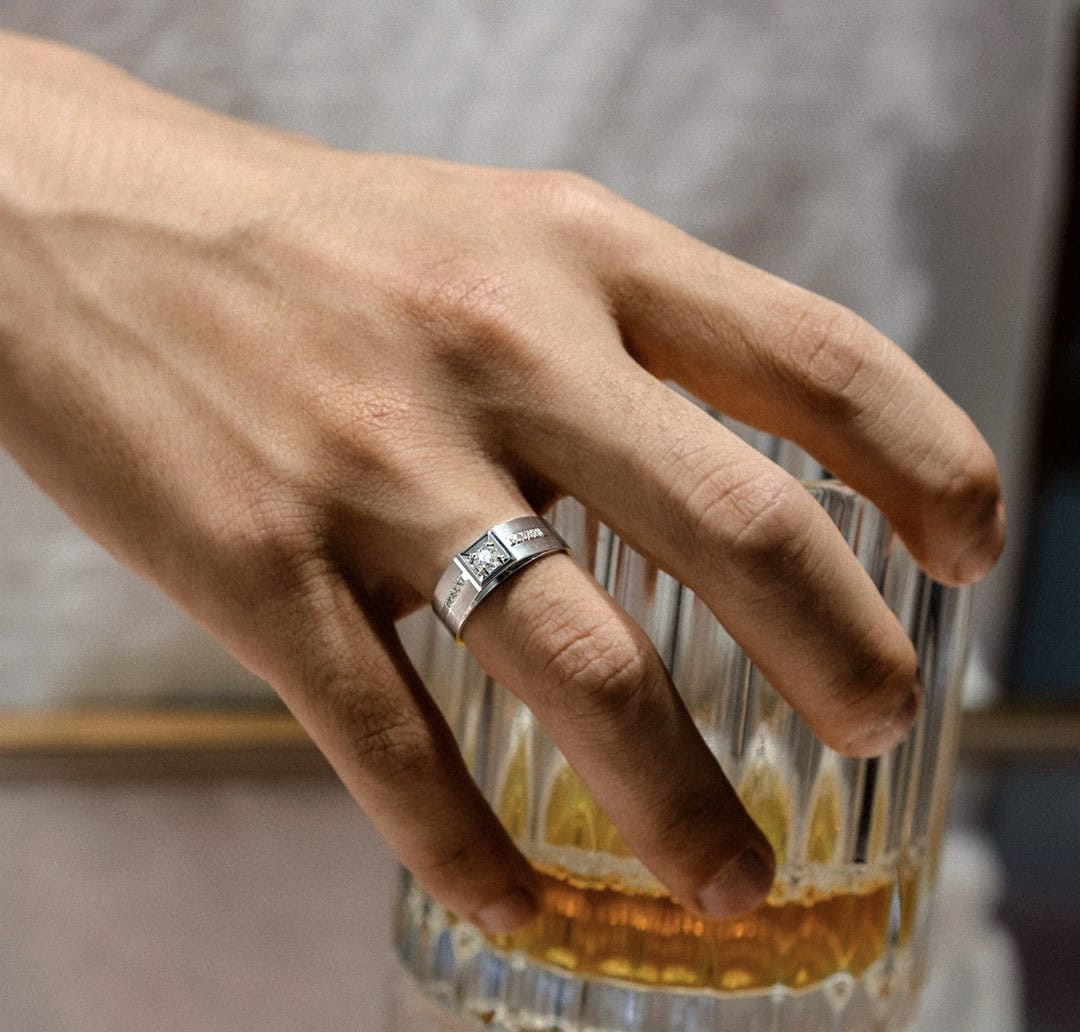 CNC04 Platinum Men’s Rings – CNC Crafted Heavyweight Luxury Diamond Ring — product photo 3 of 6