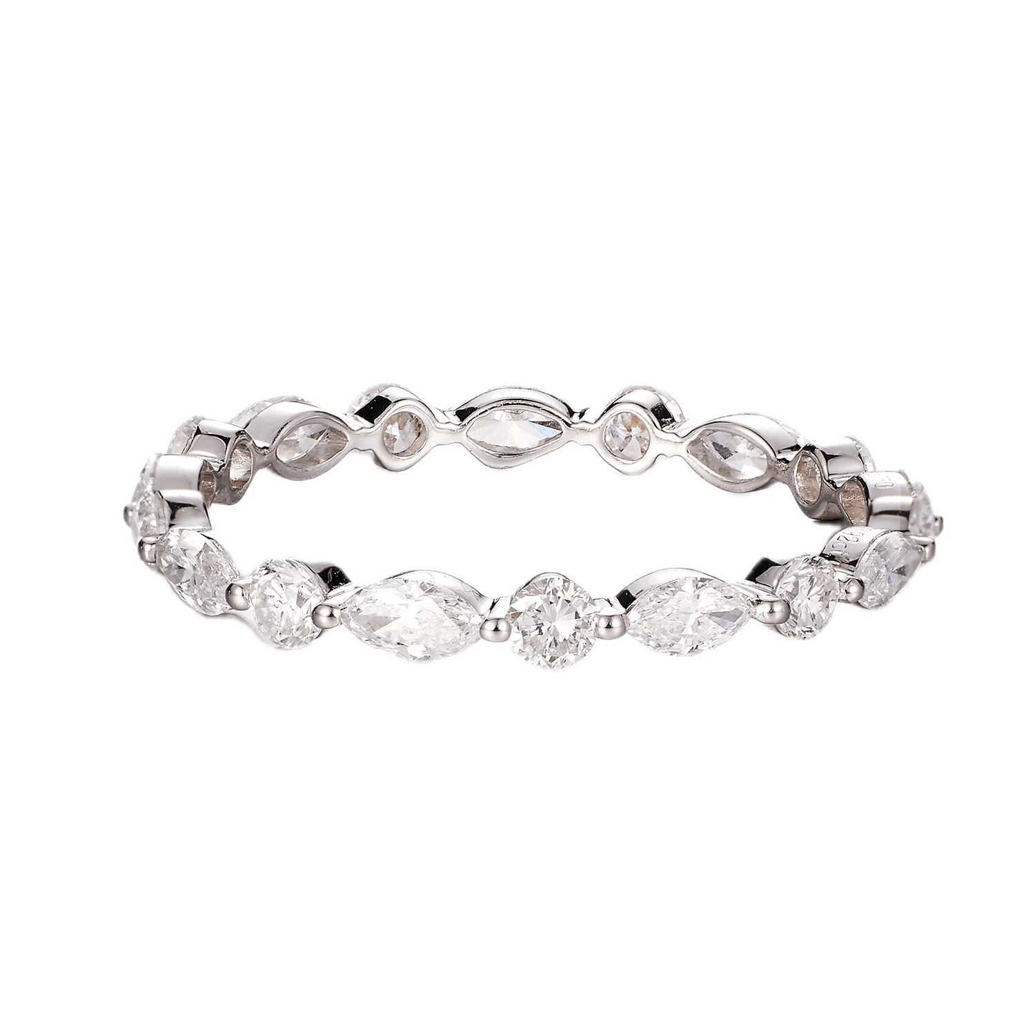 All-Star Round Lab Grown Diamond Eternity Band Wedding Stackable Ring — product photo 5 of 6