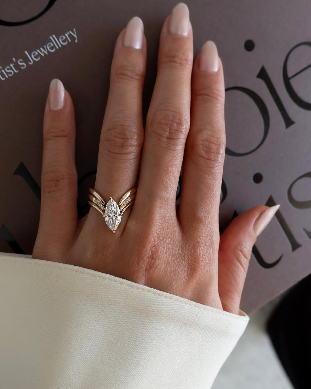 Marquise Cut Lab-Grown Diamond Engagement Ring — product photo 2 of 6