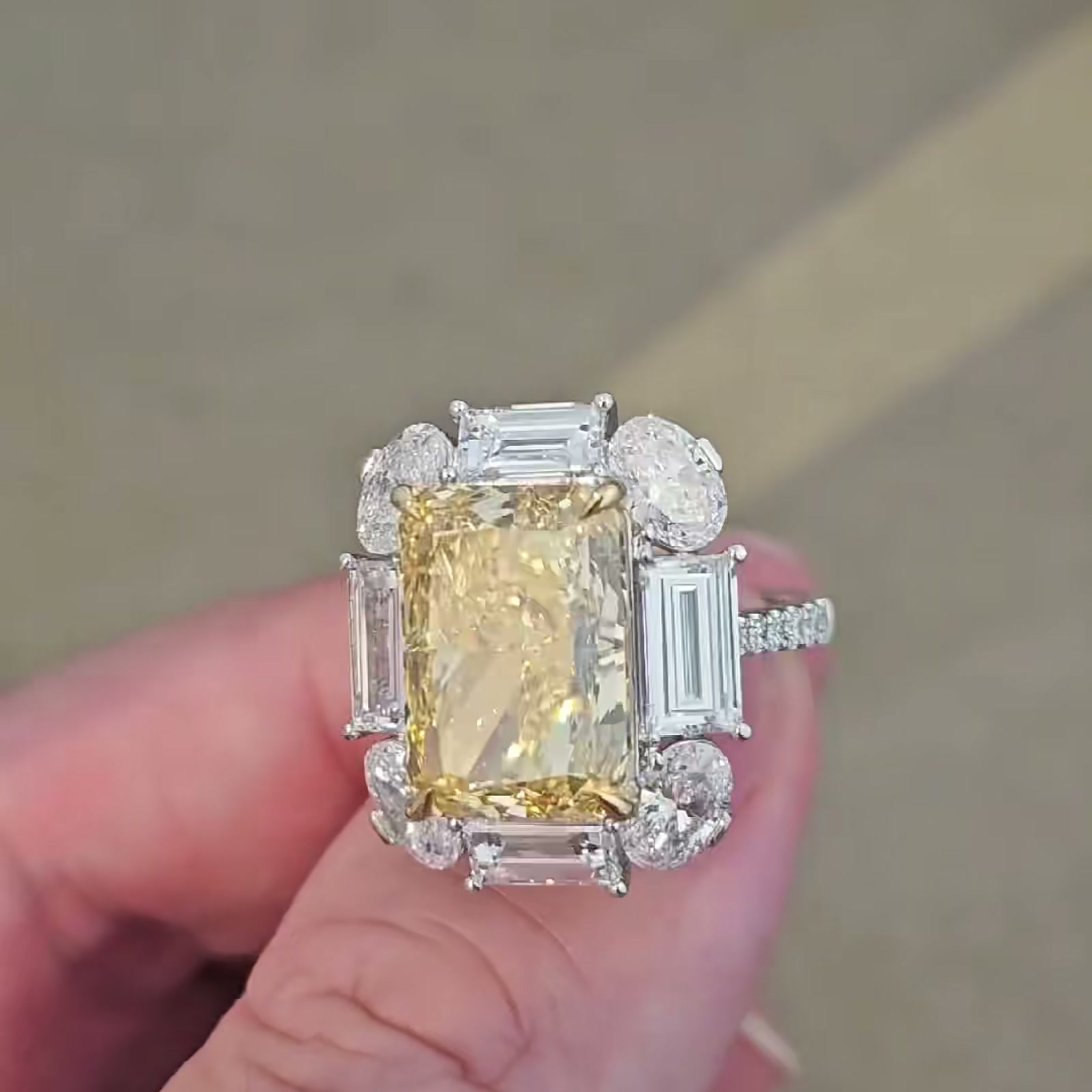 Solenne Elongated Yellow Diamond Ring — product photo 4 of 4