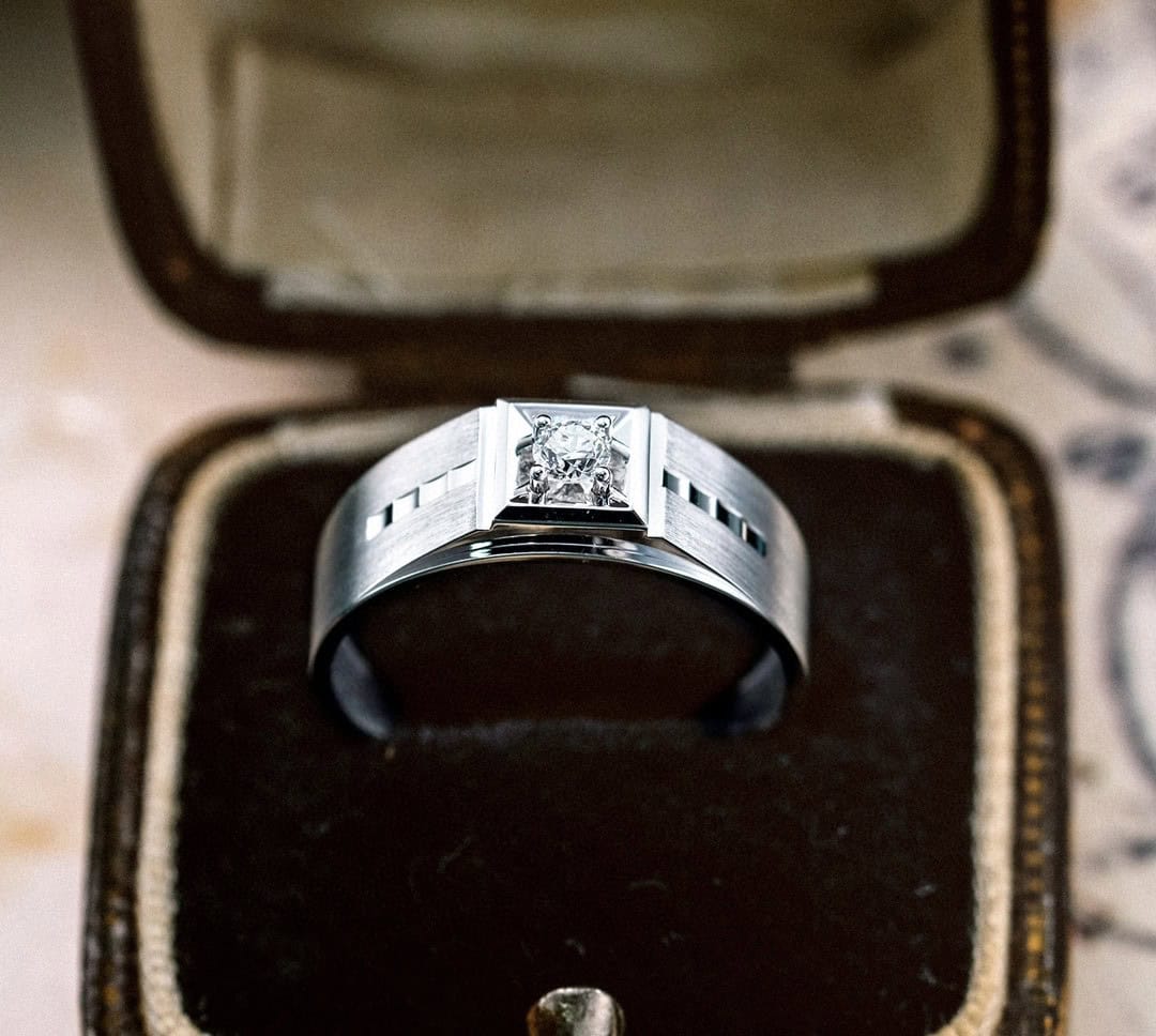 CNC02 Platinum Men’s Rings – CNC Crafted Heavyweight Luxury Diamond Ring — product photo 5 of 6