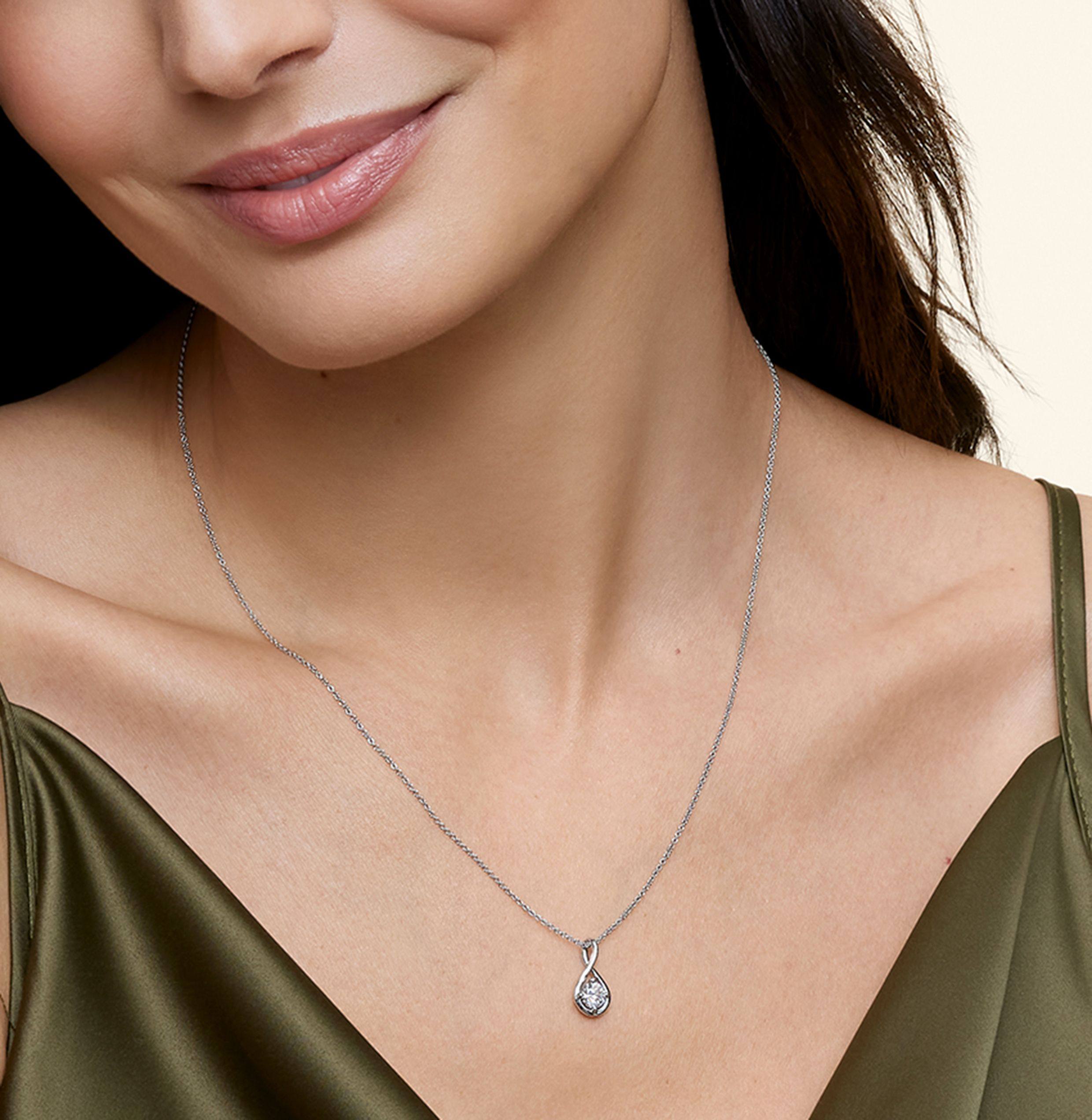 Infinity Love Lab-Grown Diamond Teardrop Pendant Necklace — product photo 2 of 5