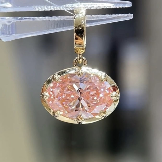 Hailey Oval Lab Diamond Pendant — product photo 2 of 5