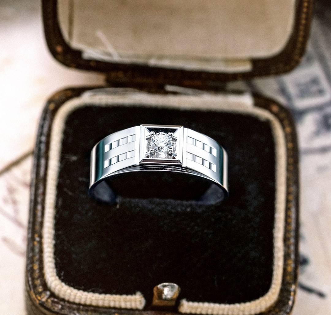 CNC03 Platinum Men’s Rings – CNC Crafted Heavyweight Luxury Diamond Ring — product photo 5 of 6