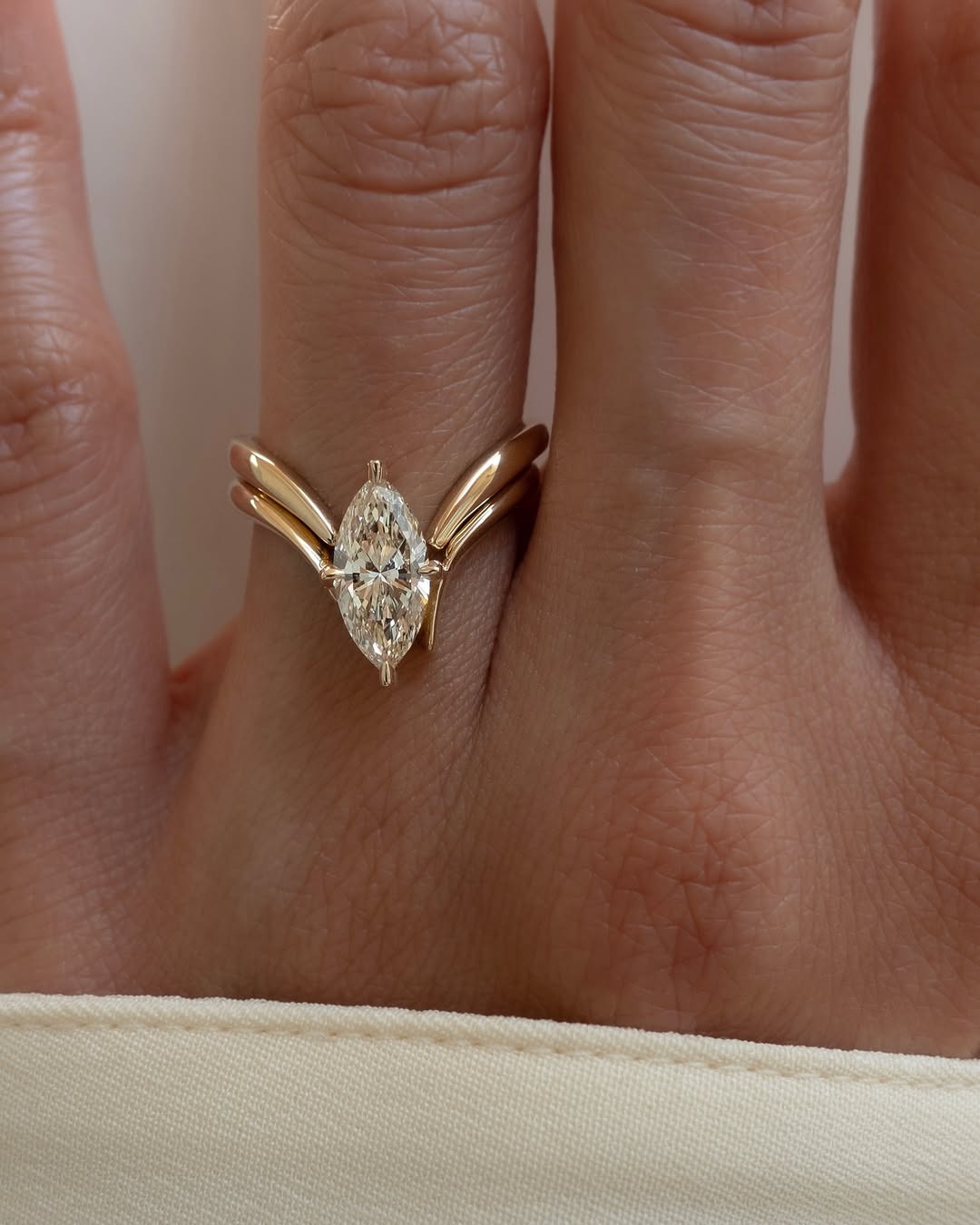 Marquise Cut Lab-Grown Diamond Engagement Ring — product photo 4 of 6