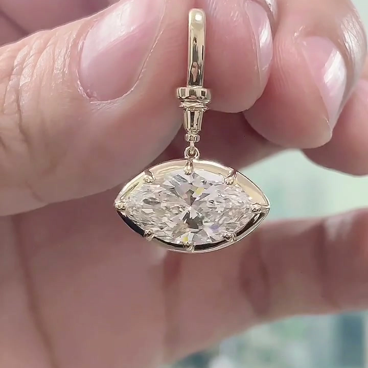 Vesper East-West Solitaire Marquise Lab-Grown Diamond Pendant — product photo 4 of 4