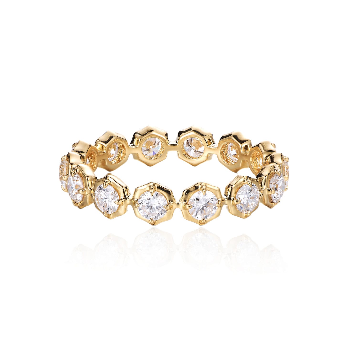 Octagon-Set Lab-Grown Diamond Eternity Ring Stackable wedding Band for Women — product photo 1 of 2