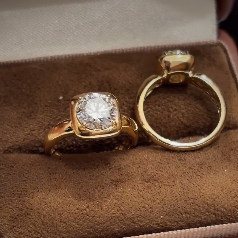 Aurelia Cushion Bezel Lab Diamond Engagement Ring — product photo 6 of 6