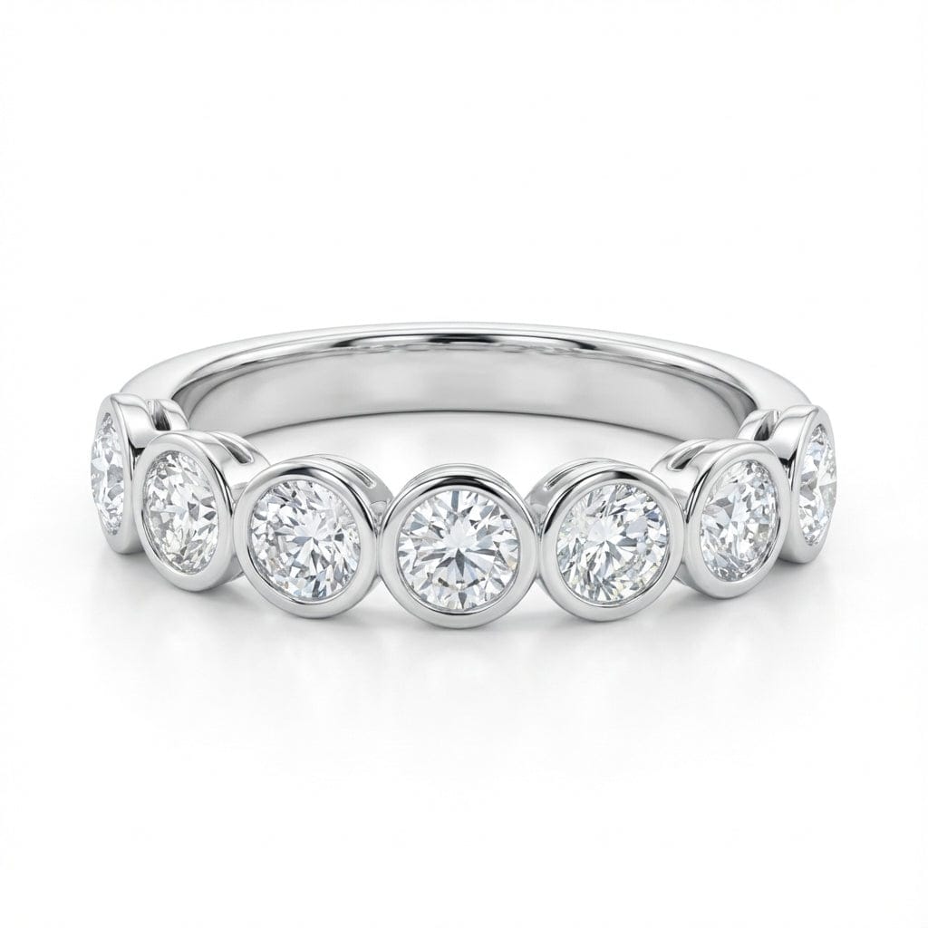 Seven-Stone Lab-Grown Diamond Bezel Band Ring — product photo 3 of 6