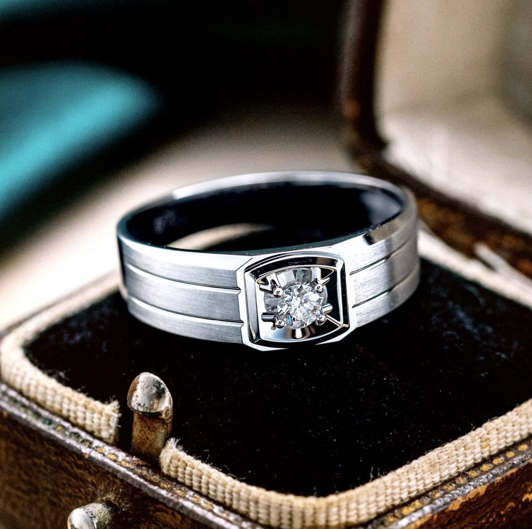 CNC01 Platinum Men’s Rings – CNC Crafted Heavyweight Luxury Diamond Ring — product photo 1 of 5